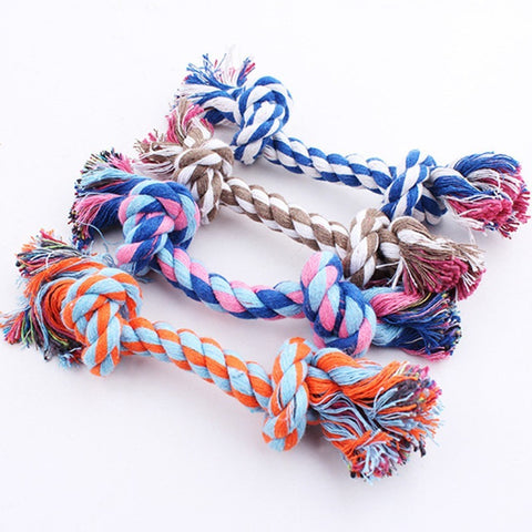 Toy braid made of cotton with double knot
